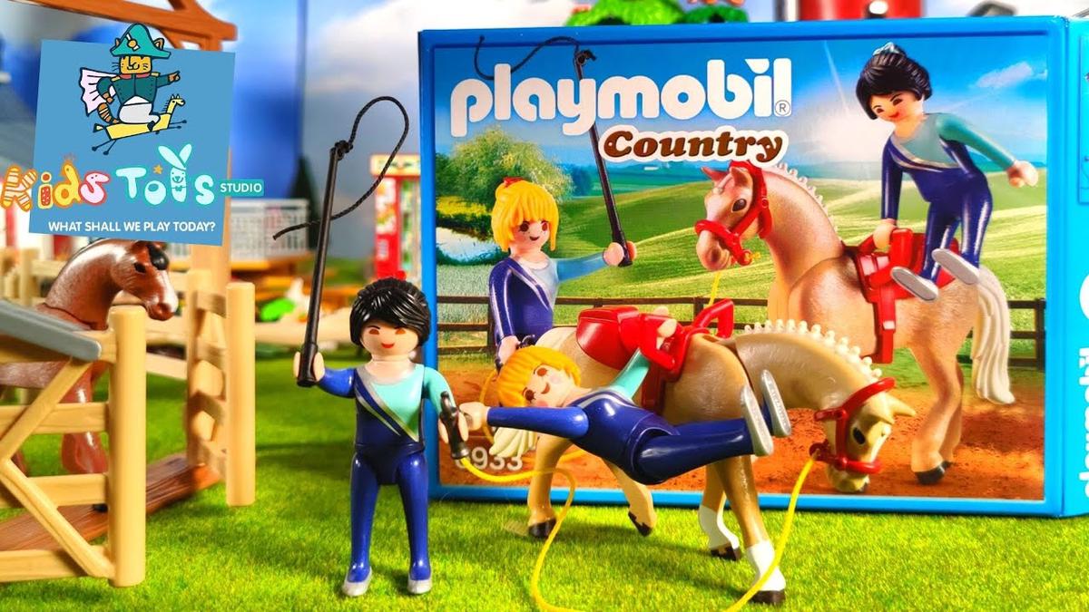 'Video thumbnail for Playmobil vaulting horse set 6933 unboxing and stop motion action'