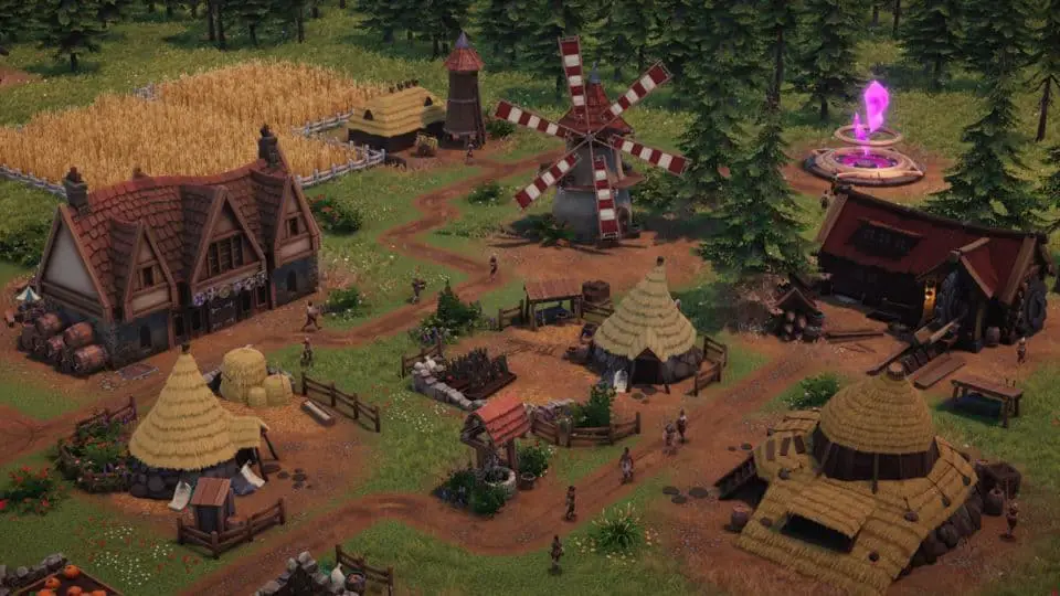 Distant Kingdoms - Fantasy City Builder coming 2021 - Aufbau Strategie Spiel Strategy - Village View Windmill - Dorf Ansicht mit Windmühle