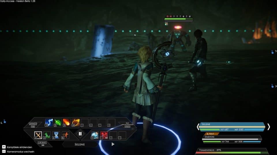 Edge Of Eternity Review - Test - Indie JRPG in Final Fantasy Style - Fight in cave