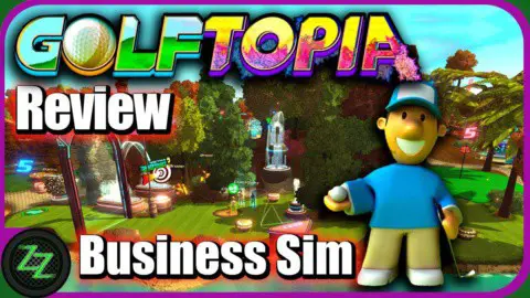 Golftopia Review-Test - SciFi Golfer in bunt - SimGolf or SimTycoon 03 Business Sim - Wirtschafts Sim Simulation