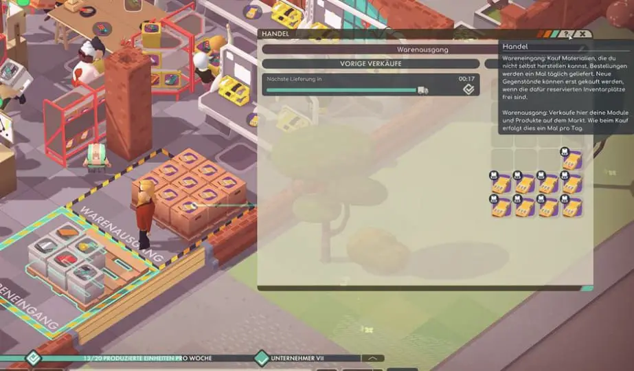 Good Company Review - Test des Factory Tycoon PC Game - Ingame Hilfe