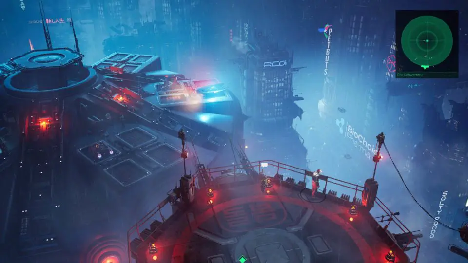 The Ascent Test (Deutsch) Krasser Cyberpunk Action RPG Shooter im Review - view from the roof - Aussicht vom Dach