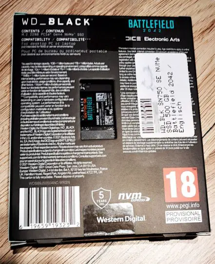 WD_Black SN750 SE - Battlefield 2042 Edition - Produktbild - Packung back - zapzockt