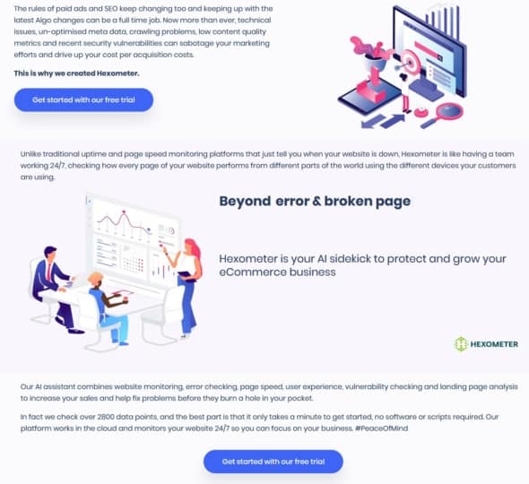 hexometer review - test - online monitor - website health checker and seo tool service test - selbsbeschreibung - self description 01