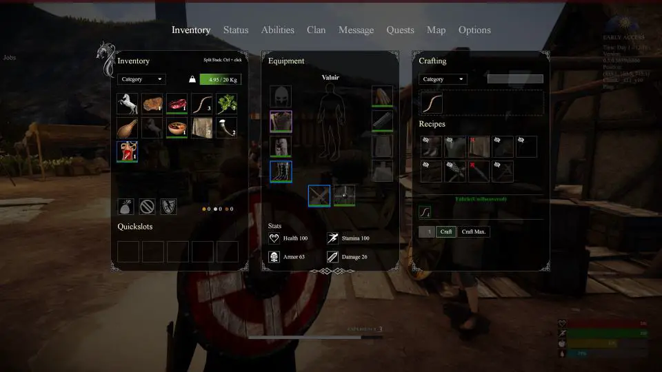 valnir rok - a new god is rising - inventory view