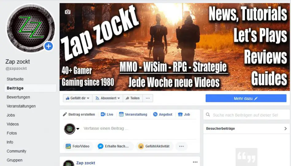 Zap zockt bei facebook