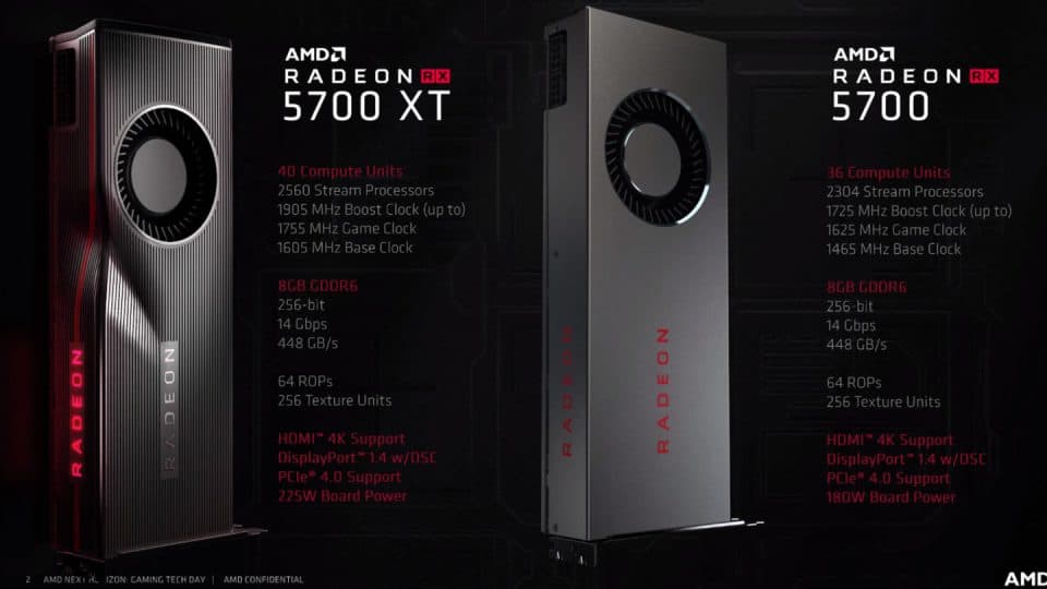 AMD Zen2, RDNA und Navi - Ryzen 3000 Serie und Radeon RX 5700 (XT) 10 AMD Navi AMD RX 5700 und RX 5700 XT Daten