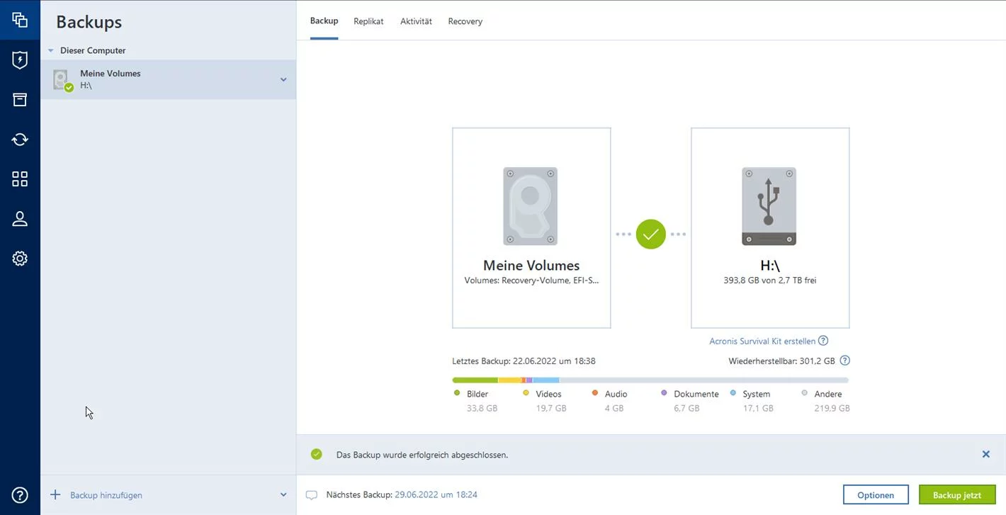 Acronis Cyber Protect Home Office Review - Test 5 Acronis Cyber Protect Home Office Premium Sicherheit Datensicherung Software - Backup Lösung