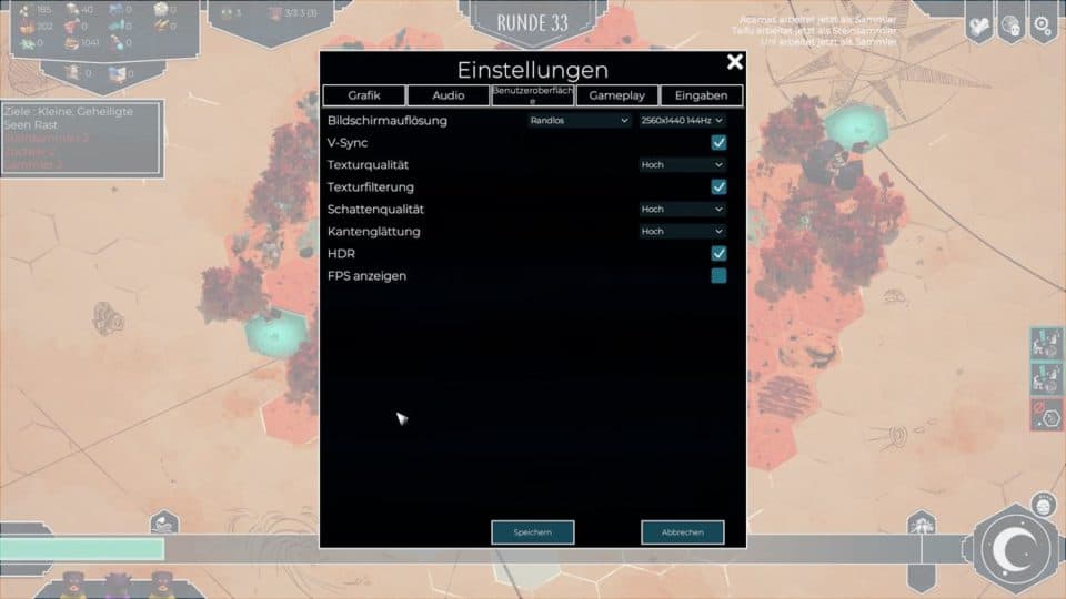 As Far As The Eye Review - Karawanen Aufbau Strategie im Gameplay Test - good options menu - gute einstellungsmenüs