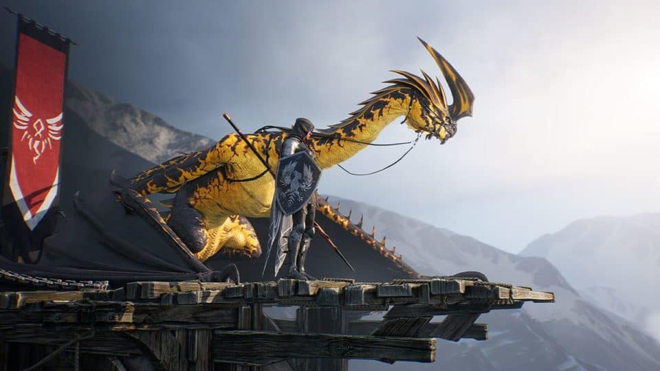 Century Age of Ashes Multiplayer Dragon Fight - Femal Knight with her Dragon