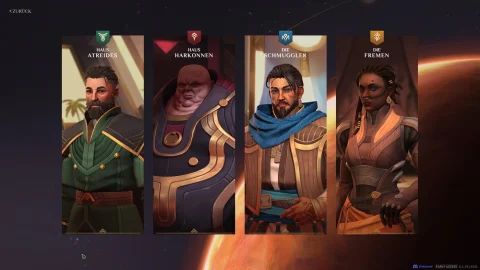 Dune Spice Wars Review - 4X Echtzeit-Strategie Perle im Wüstensand gefunden (Test - 2022) 13 Dune Spice Wars Test
Atreides, Harkonnen, Schmuggler, Fremen