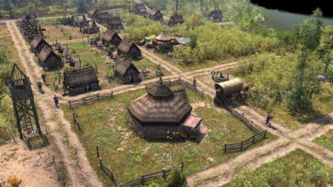 Farthest Frontier Review - mittelalterliche Survival Dorfaufbau Strategie im Test - Village center of a small town - Das Dorfzentrum einer kleinen Stadt