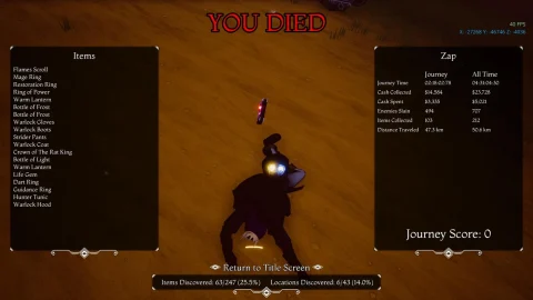 Holomento - frisches roguelite 3D Adventure RPG - Early Access (p)Review - Test 12 Holomento Permadeath RPG
ein weiterer Tod, und wieder von vorne