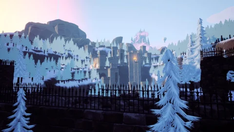 Holomento - frisches roguelite 3D Adventure RPG - Early Access (p)Review - Test 6 tiefer Winter vorm Schloß