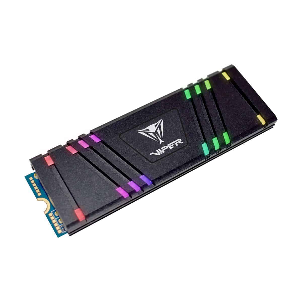 Patriot Viper Gaming SSD VPR100 RGB 512GB M2 NVME Review - Test -Viper RGB Produktvorschau Frontal mit RGB