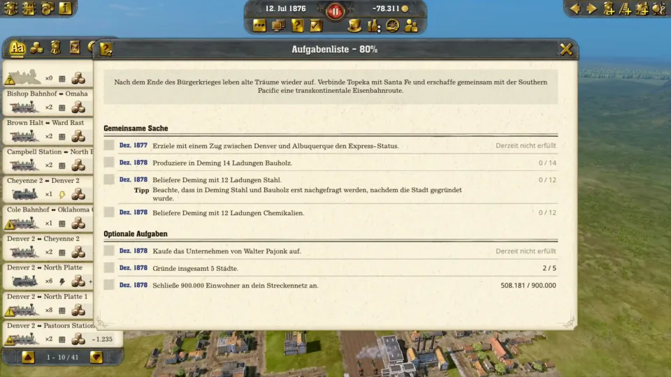 Railway Empire 2 Test
komplexe Levelaufgaben