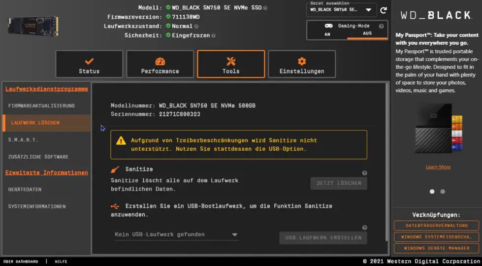 WD_Black SN750 SE - Battlefield 2042 Edition - Produktbild - zapzockt - Dashboard 12