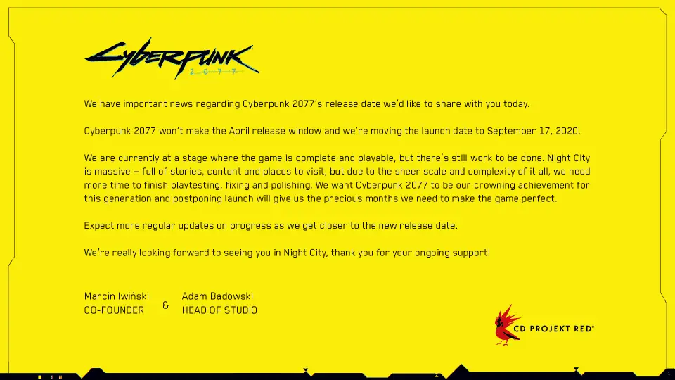 Cyberpunk 2077 Release Termin (neu) und viele interessante Infos 2 cyberpunk 2077 release date delayed to september 17th 2020