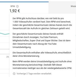 youtube news - rpm in analytics - new feature - youtube news by zapzockt.de